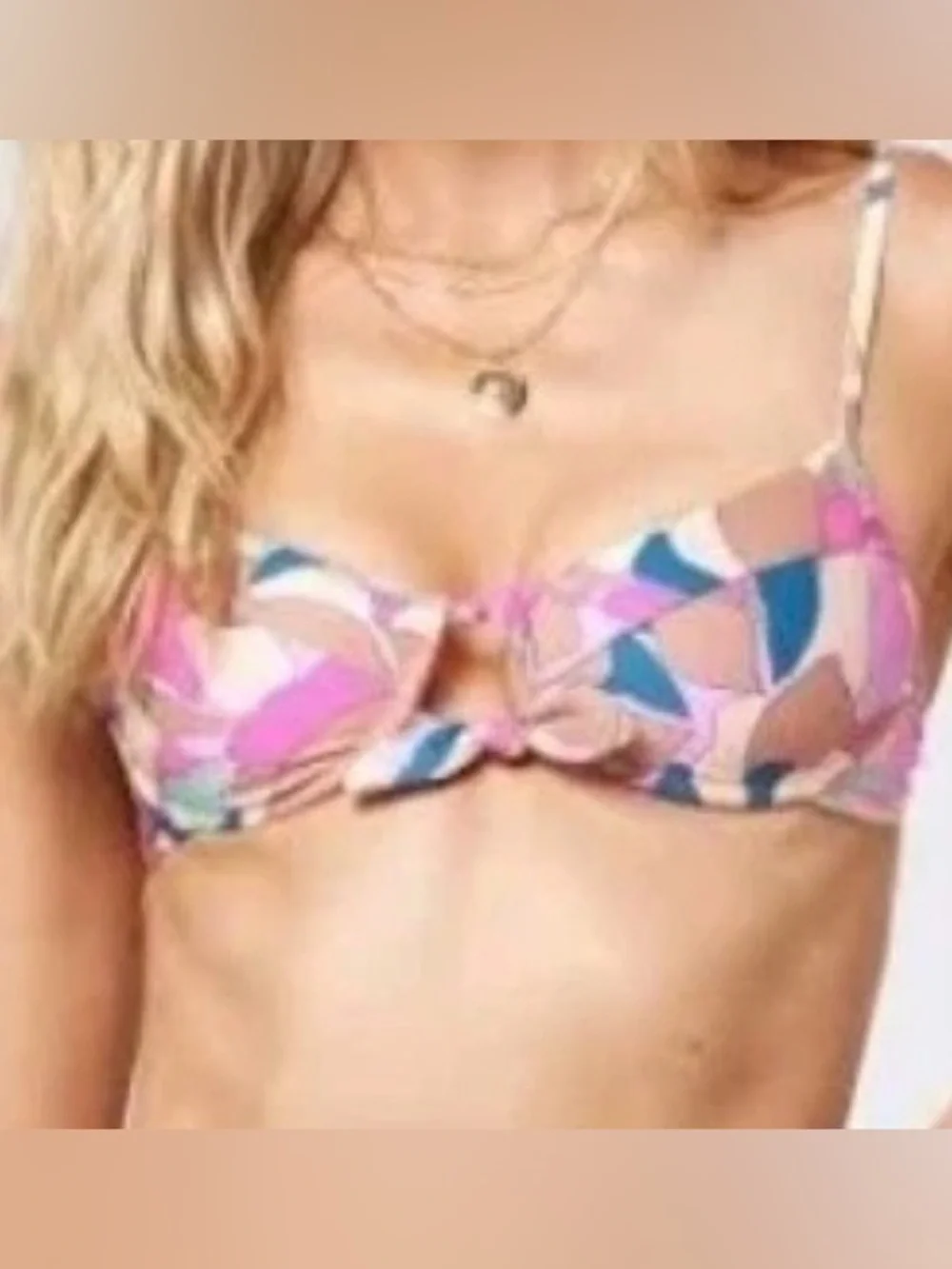 L*Space Eco Chic Rose Bikini Top Women's Size Small Sundazed Floral Swim